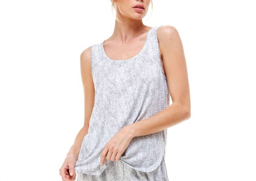 NEW ROUDELAIN women's printed tank top in wild kitty